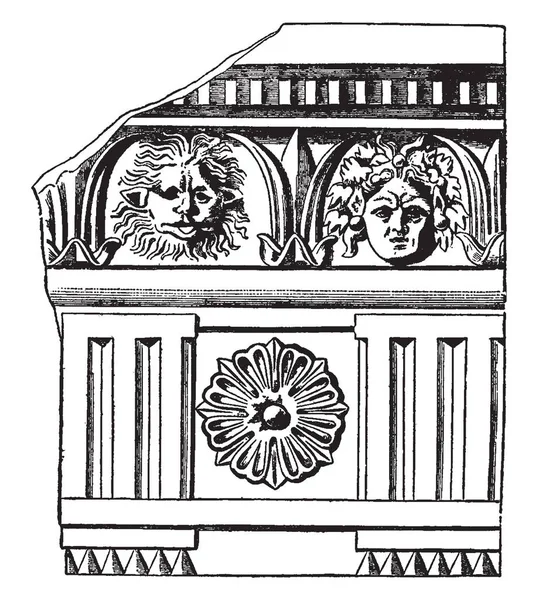Roman Doric Frieze Triglyphs Doric Order Cella Grecian Temple Applied — Stock Vector