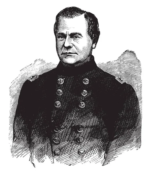 General Richard Oglesby 1824 1899 Fue Soldado Estadounidense Político Gobernador — Vector de stock