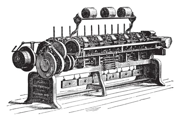 Esta Ilustração Representa Função Máquina Pentear Desenho Linha Vintage Gravura —  Vetores de Stock