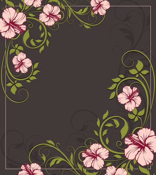 Ilustración Vectorial Papel Tapiz Con Elementos Florales — Vector de stock