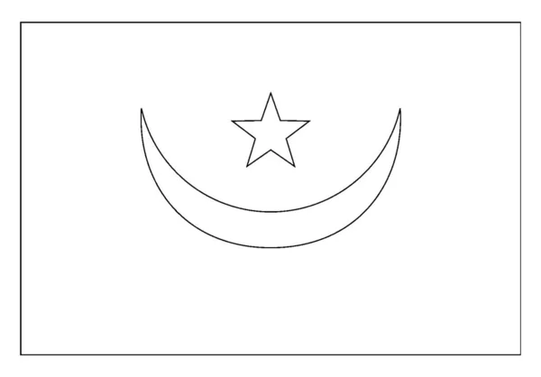 Flag Mauritania 2009 Flag Has Five Pointed Star Horizontal Crescent — Stock Vector
