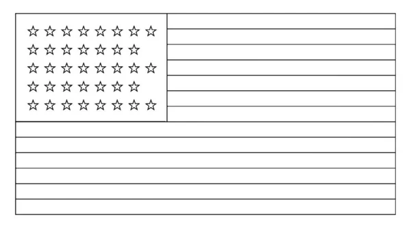 星のアメリカ合衆国の国旗 1877 この白い色のフラグは 上部左隅とフラグ ビンテージの線画の内側に水平の黒い線やイラストを彫刻 — ストックベクタ