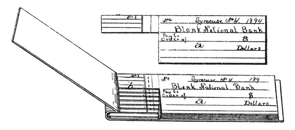 Esta Ilustración Representa Libreta Cheques Que Una Instrucción Una Institución — Archivo Imágenes Vectoriales