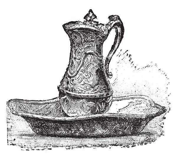 壶和碗 安东尼勒克莱尔 复古雕刻插图 工业百科全书 1875 — 图库矢量图片