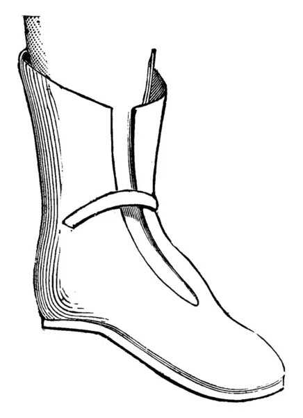 Goth Boot Ukiran Ilustrasi Antik Ensiklopedia Industri Lami 1875 - Stok Vektor