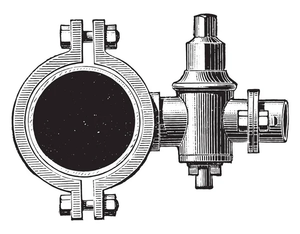 Hidrante Lateral Ilustración Grabada Vintage Enciclopedia Industrial Lami 1875 — Archivo Imágenes Vectoriales