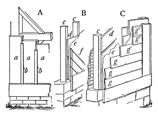 Esta Ilustração Representa Clapboard Siding Que Também Conhecido Como Prancha —  Vetores de Stock