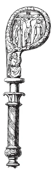 Цій Фотографії Зображено Ілюстрацію Герба Святого Хрестоподібною Процесуальною Вінтажною Лінією — стоковий вектор