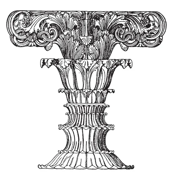 Eje Foliado Finial Atenas Corágico Diseño Finial Foliado Lisikrates Monumento — Vector de stock