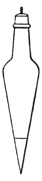 此插图表示垂直鲍勃 这是圆锥形形状的金属鲍勃 复古线条画或雕刻插图 — 图库矢量图片