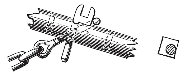脚踝操纵 海拔和计划 老式雕刻插图 工业百科全书 1875 — 图库矢量图片