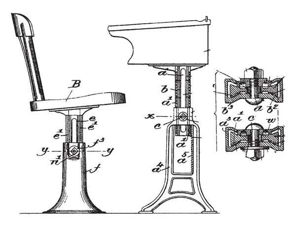 Soporte Ajustable Para Escritorios Escolares Silla Oficina Silla Escritorio Estilo — Archivo Imágenes Vectoriales