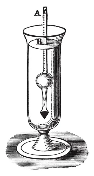 Hydromètre Poids Constant Compose Tube Verre Près Fond Duquel Sont — Image vectorielle