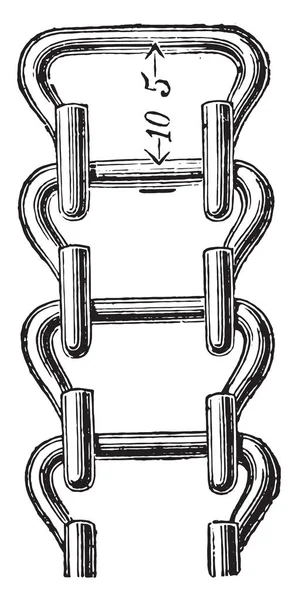 Łańcuch Vaucanson Vintage Grawerowane Ilustracja Przemysłowe Encyklopedia Lami 1875 — Wektor stockowy