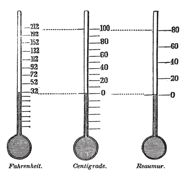 Dieses Diagramm Repräsentiert Temperaturskala Vintage Linienzeichnung Oder Gravierillustration — Stockvektor