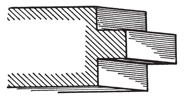 Повышенный Филе Римское Литье Правило Равный Высоту Депрессия Рисунок Винтажной — стоковый вектор