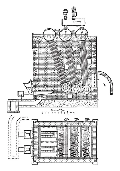 Cette Illustration Représente Woodeson Boiler Qui Est Autre Type Chaudière — Image vectorielle