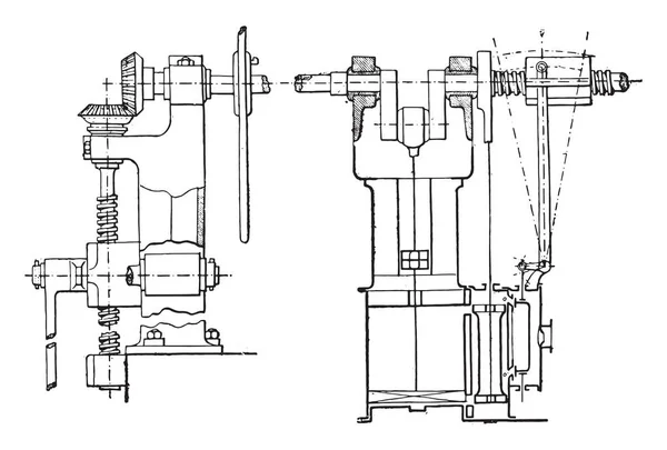 Inbetriebnahme Der Dampfzugmaschine Alte Gravierte Illustration Industrieenzyklopädie Lami 1875 — Stockvektor