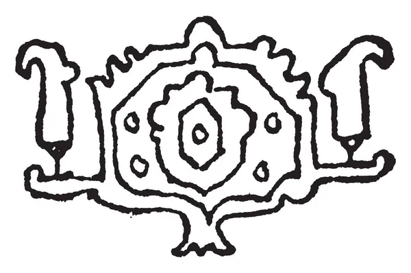赫拉特设计起源于老城区的赫拉特 赫拉特边界是发现在许多波斯和一些高加索织物 复古线条画或雕刻插图 — 图库矢量图片