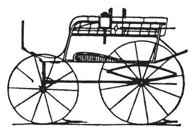 Bir çok hafif arabaları ve vagonlar da eşek, vintage çizgi çizme veya oyma illüstrasyon tarafından çekilebilir karavanım dos DOS.