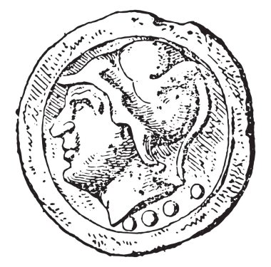 Minerve, vintage oyulmuş illüstrasyon