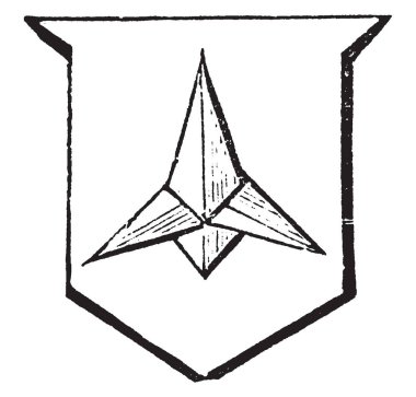 Boğadikeni bir düşman Süvari, vintage çizgi çizme veya oyma illüstrasyon kızdırmak için yapılmış bir demir aracıdır.