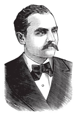 Anthony Comstock, 1844-1915, o Amerika Birleşik Devletleri posta müfettişi ve politikacı Comstockery ve Comstockism, vintage çizgi çizme veya oyma illüstrasyon Victorian ahlak, belgili tanımlık dönem için ünlü fikirlerin adanmış