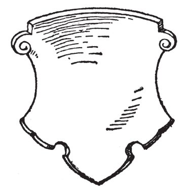 Alman kalkan vardır geri 16. yüzyıl, vintage çizgi çizme veya oyma illüstrasyon tarihleri.