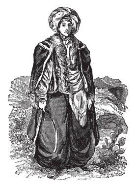 Bir İngiliz sosyetik, maceracı ve traveller, vintage çizgi çizme veya oyma resimde Bayan Hester Stanhope yapıldı