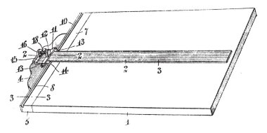 Düz çizgiler çizim kullanımını kolaylaştıran cihaz hazırlanması, hood bacadan girme yanma ürünleri serin ve süzülürler veya downdrafts, vintage çizgi çizme veya oyma illüstrasyon önlemek için taslak.