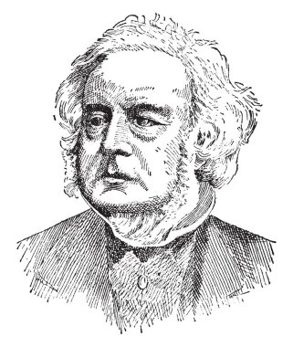 John Bright, 1811-1889, o bir İngiliz radikal ve liberal devlet adamı, hatip ve organizatörü serbest ticaret politikaları, Mısır yasaları, vintage çizim için mücadele veya illüstrasyon oyma için ünlü oldu