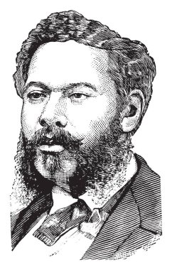 David Kalakaua, 1836-1891, o Hawaii Adaları, vintage çizgi çizme veya oyma illüstrasyon kral oldu