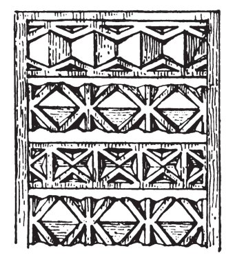 Kürek sapı olan Yeni Zelanda, vintage çizgi çizme veya oyma illüstrasyon.