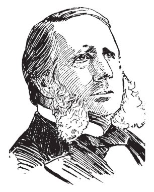 William Wetmore, 1819-1895, o bir Amerikalı heykeltraş, sanat eleştirmeni, şair ve Editör, vintage çizgi çizme veya oyma illüstrasyon hikayeydi