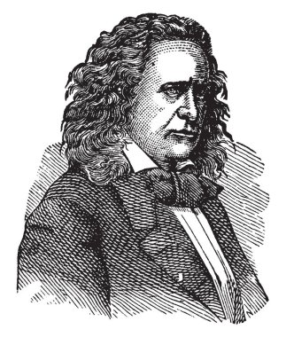 Elias Howe, 1819-1867, o bir Amerikan mucit ve dikiş makinesi öncü, vintage çizgi çizme veya oyma illüstrasyon yapıldı.