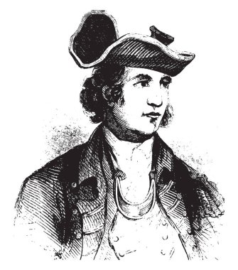 General John Sullivan, 1740-1795, o bir Amerikan generali, Hakkari Valisi ve bir Amerika Birleşik Devletleri federal yargıç, vintage çizgi çizme veya oyma illüstrasyon oldu