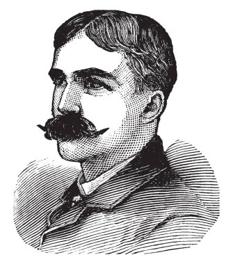 Thomas Stevens, o ünlü bisikletçi, vintage çizgi çizme veya oyma illüstrasyon oldu