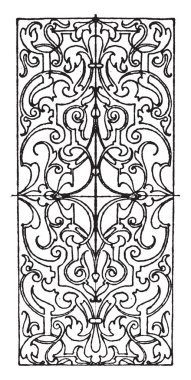 16. yüzyılda tasarım, vintage çizgi çizme veya oyma illüstrasyon Fildişi kakma dikdörtgen paneli olduğunu.