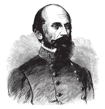 General John H. Morgan, 1825-1864, o bir konfederasyon genel Amerikan İç Savaşı, vintage çizgi çizme veya oyma illüstrasyon yapıldı.