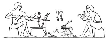 Sandalye üreticileri, vintage oyulmuş illüstrasyon