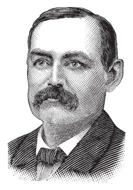 James W. Hyatt, 1837-1893, o sayman 1889 1887 kimden Amerika Birleşik Devletleri ve devlet Connecticut, vintage çizgi çizme veya oyma illüstrasyon banka Komiseri oldu