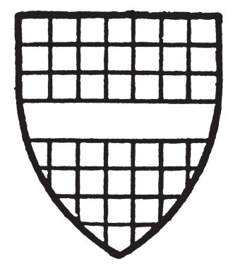 Clifford benzeri bir fesse gules, çizim veya şekil oyma vintage çizgi ile delik.