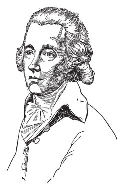 William Pitt Genç, 1759-1806, o önemli bir İngiliz Tory devlet adamı ve Başbakan, Birleşik Krallık, vintage çizgi çizme veya illüstrasyon oyma oldu