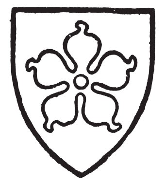 Quincy Gulles cinqfoil gümüş, çizim veya şekil oyma vintage çizgi taşıyordu..