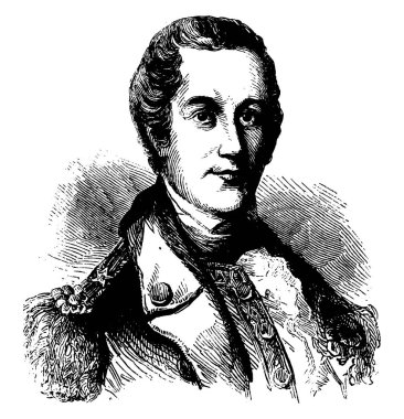Otho Holland Williams, 1749-1794, o bir kıta asker Maryland gelen Amerikan Bağımsızlık Savaşı, vintage çizgi çizme veya oyma illüstrasyon ve siyasetçi