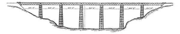 Крамлинский Виадук Железнодорожный Виадук Расположенный Над Деревней Крамлин Южном Уэльсе — стоковый вектор
