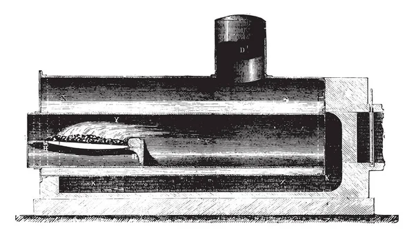 ボイラー コーンウォール ヴィンテージには 図が刻まれています 産業百科事典 1875 — ストックベクタ