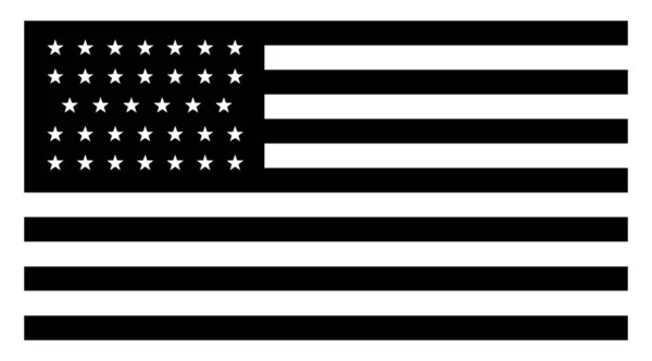 の星の米国旗 1861 このフラグは 旗の左上隅で白と青の四角形とを交互に赤の横縞 白い四角形 ビンテージの線描画や彫刻イラスト内の 先の尖った星 — ストックベクタ