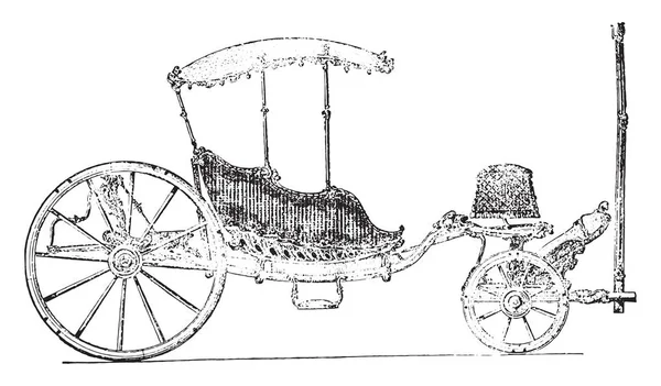 Carriage Eighteenth Century Vintage Engraved Illustration Industrial Encyclopedia Lami 1875 — Stock Vector