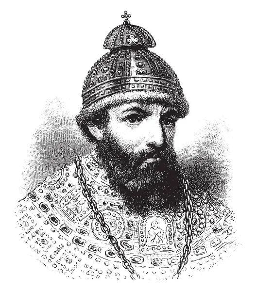 Иван Васильевич Великим Князем Московским 1533 1547 Год Царем России — стоковый вектор
